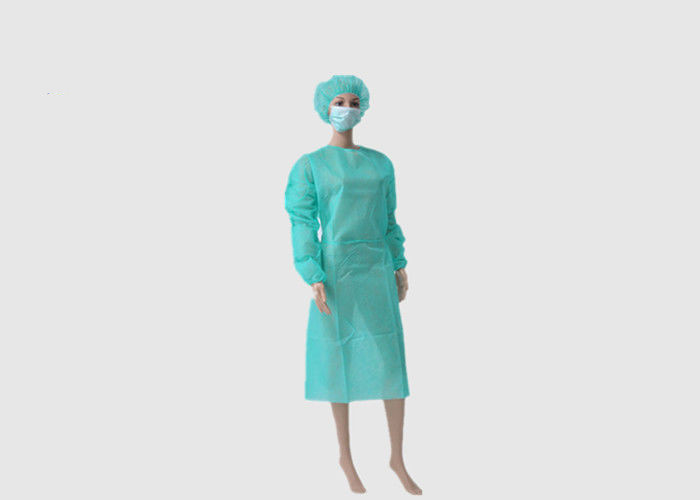 Green Color Isolation Gowns Infection Control For Hospital / Visitors / Clinic