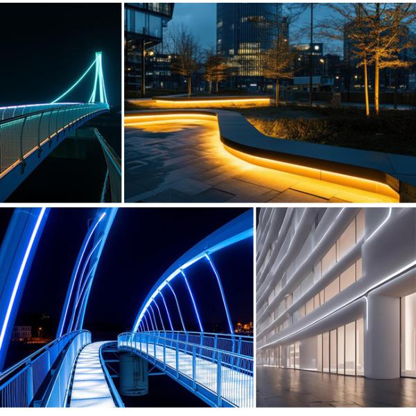 10 * 10 Neon LED Silicone Light Strip 180 Degree Flexible Waterproof Neon Strip Lights