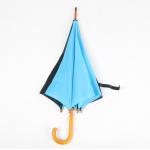Promotional Events Cool Golf Umbrella , Wooden Stick Umbrella With Logo Printing