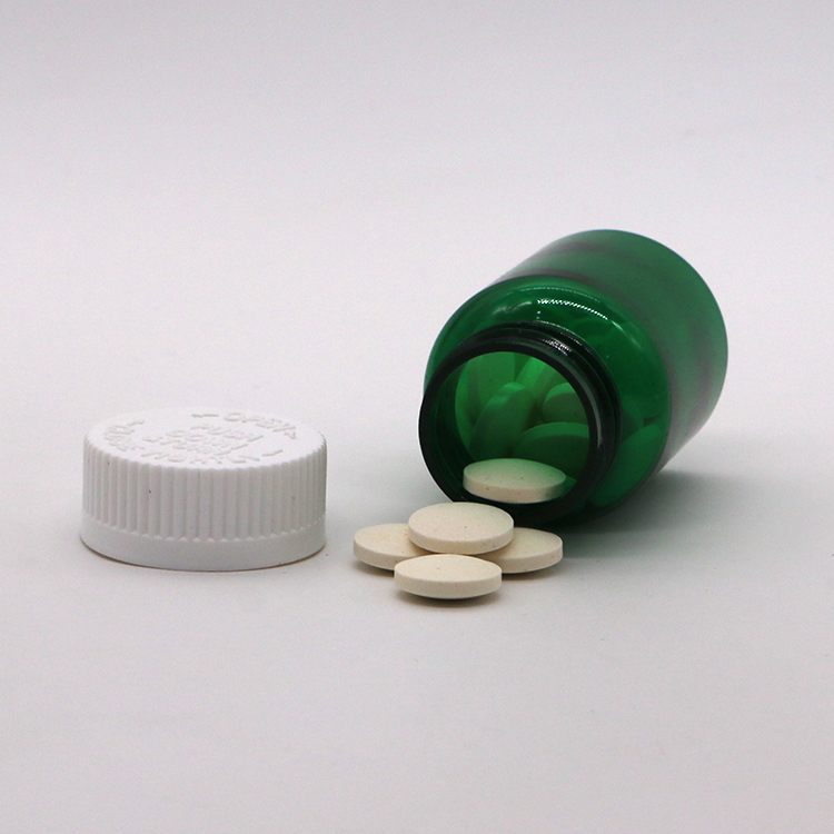 50cc 32mm Neck PET Plastic Pill Bottles Capsule Vials with Child Resistant Cap PET Base Material