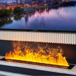 Steam Water Fireplace Flame Humidifier Remote Control Indoor Color Changing LED