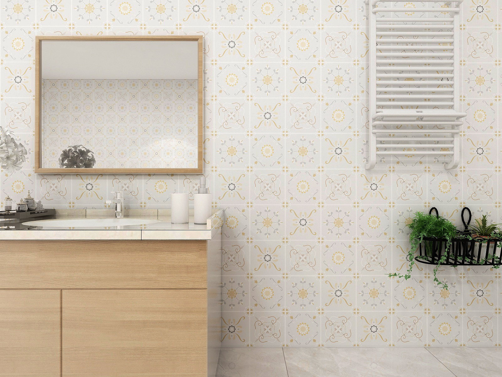 Waterproof Kitchen Decoration PVC Self Adhesive Wallpaper Tiles Decorative Film Wall Covering for Bathroom