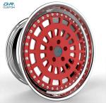 Brushed Red Forged Step Lip Wheels ET15 5x114.3 18 Inch