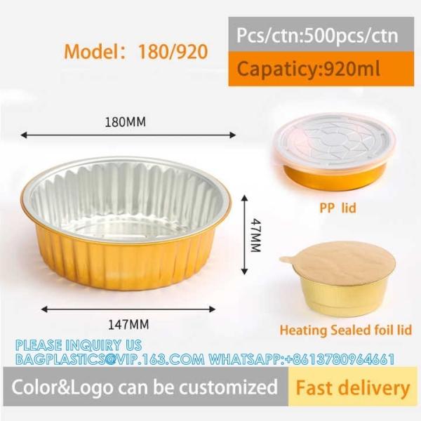 140mm Diameter 600ml Custom Logo Disposable Aluminum Foil Baking Loaf Shape Pan/Tray Aluminum Foil Takeaway