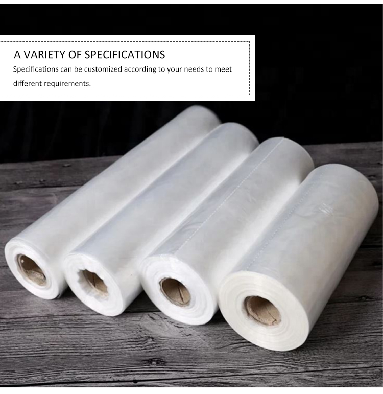 Beige Produce Bags On A Roll For Household Keep Fruits And Vegetables Fresh In Freezer Packaging