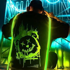 China Men's Streetwear 2024 Summer Fashion Trend Oversized Reflective T Shirt Custom Design wholesale