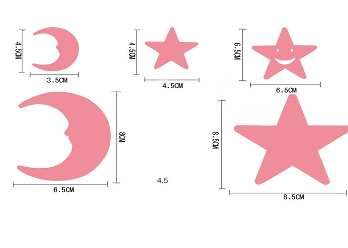 Amazon 3CM luminous star wall stickers bedroom sofa fluorescent plastic decorative painting PVC sticker