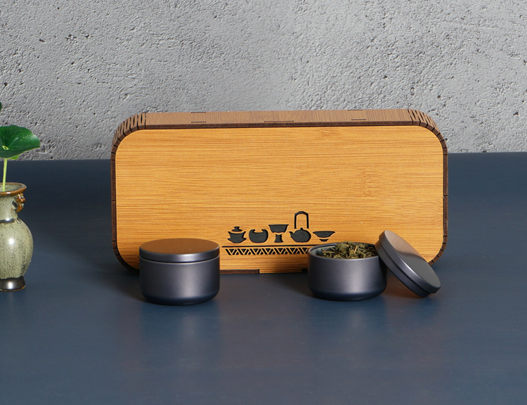 Embossing Glossy Wooden Box Packaging For Tea Bag Storage Thickened