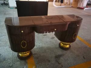 China Classical Style Bedroom Furniture Gold Foiled Solid Wood Dressing Table Table wholesale