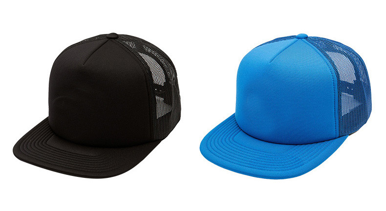 100% Polyester Foam 5 Panel Flat Bill Trucker Cap Plain hip hop style OEM ODM Factory