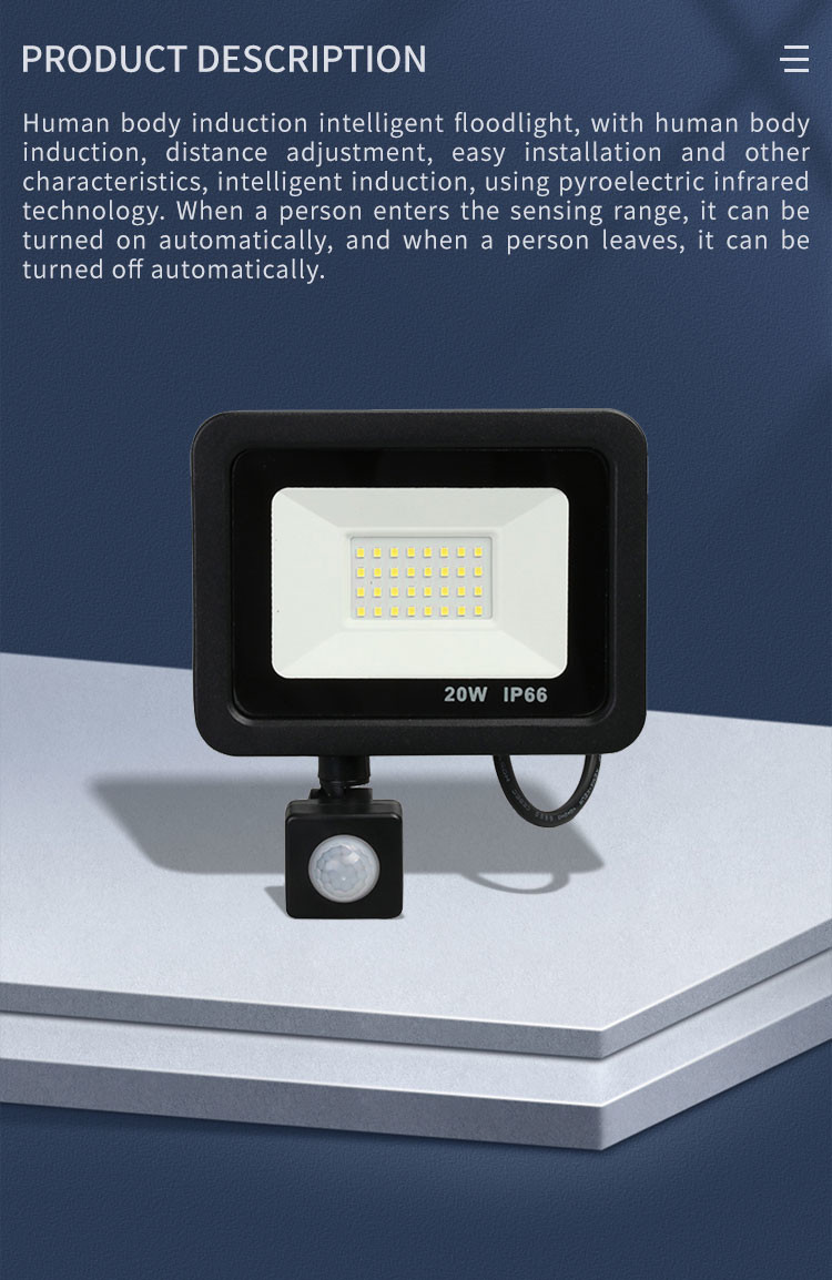 10W - 100W Induction Led flood light With Adjustable PIR Sensor floodlight Street Square Outdoor Lighting