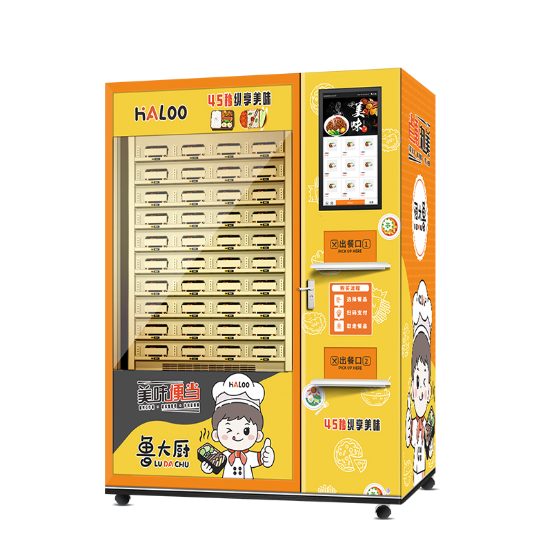 GYM Healthy Food Nutritious diet Vending Machine Semi-Automatic Customized Hot Food Vending Machine With 3 Microwave