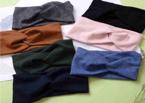 China hair band accessories elastic pure color knitted wide hair bands women face wash sports headband wholesale wholesale