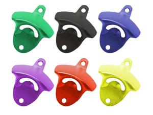 China Cool Innovative Die Casting Zinc Alloy Color Painting Colorful Bar Decoration Wall-mounted Unique Beer Bottle Opener wholesale