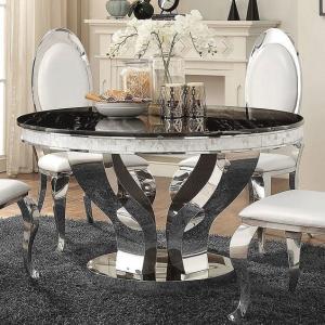 China Anchorage Glam Silver Dining Room Table Set D150XH75 Light Luxury wholesale