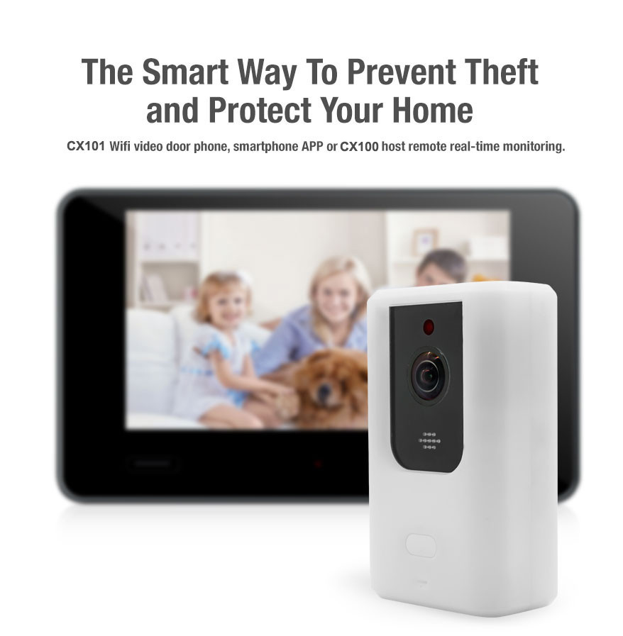 Smart Family Electric Wireless WiFi Visual Door Phone Doorbell Intercom with Infrared Light CX101