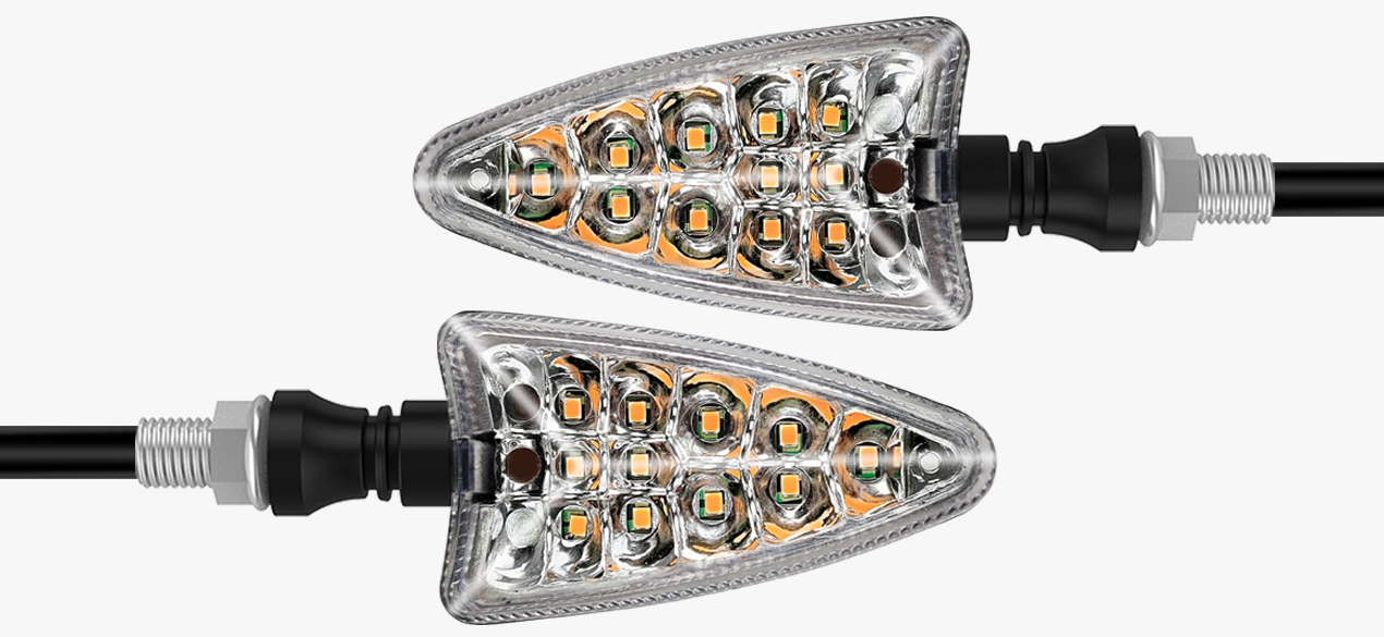 YAYE 2 pcs Motorcycle Rear Turn Signal Lamp Sequential Indicator Light Normal Light