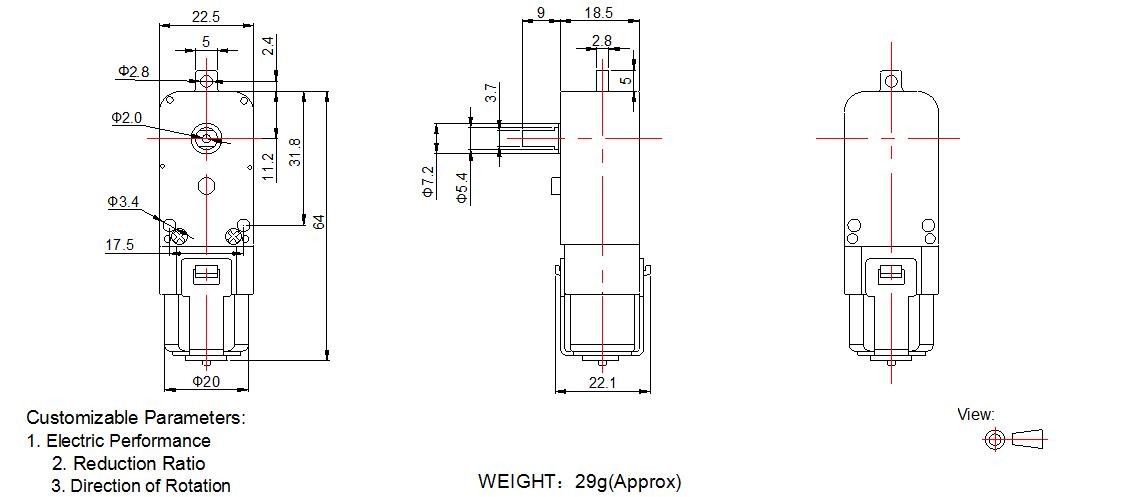 High Quality single shaft plastic gearbox with 130 dc motor 3v 6v plastic gear motor for DIY toys