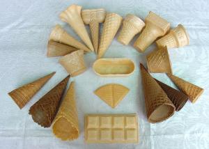 China Delicious Homemade Wafer Cones , Sugar Ice Cream Cone Multi Shape wholesale