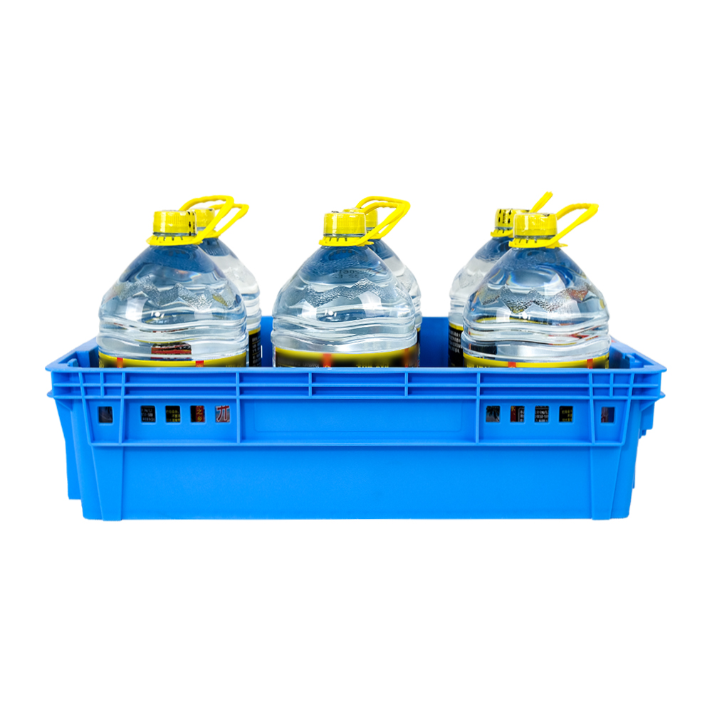 Mesh Style Customized Logo Plastic Turnover Crate for Storage and Transportation