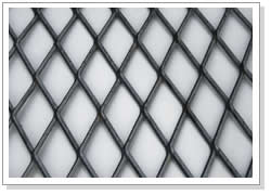 Black Steel Expanded Metal Sheets Diamond Mesh For Highway / Residence