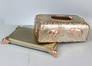 China Custom Pattern Resin Decoration Crafts , 260*160*130mm Household Napkin Box wholesale