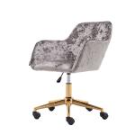 Fixed Armrest 16.93inch Height Velvet Living Room Office Chair 16.4 Pounds