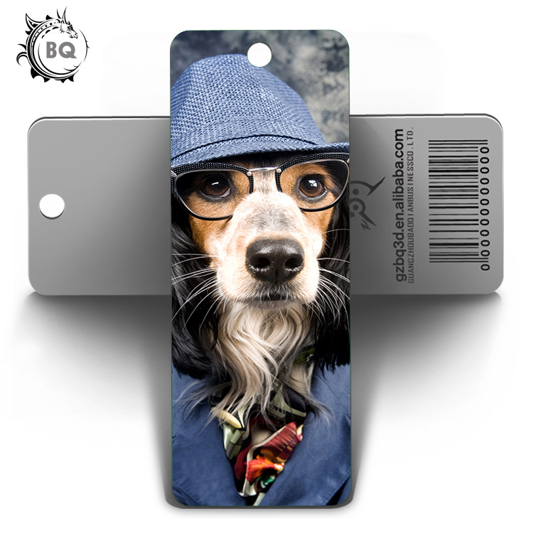 PET Customized Dog 3D Lenticular Bookmark For Art And Collectible