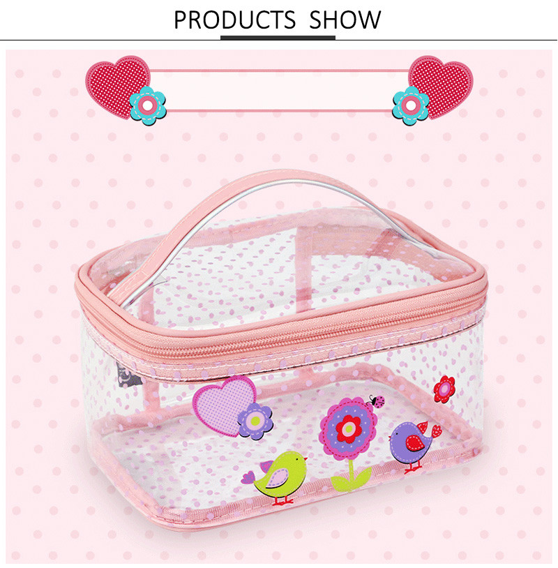 Waterproof Clear Zipper Makeup PVC Cosmetic Bag