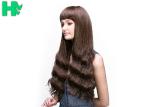 Natural Looking Young Girl Wave Brown Wig With Bangs 26 Inch Length