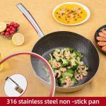 Factory Price 30 Cm Cookware 18/10 Stainless Steel Frypan Non Stick Honeycomb