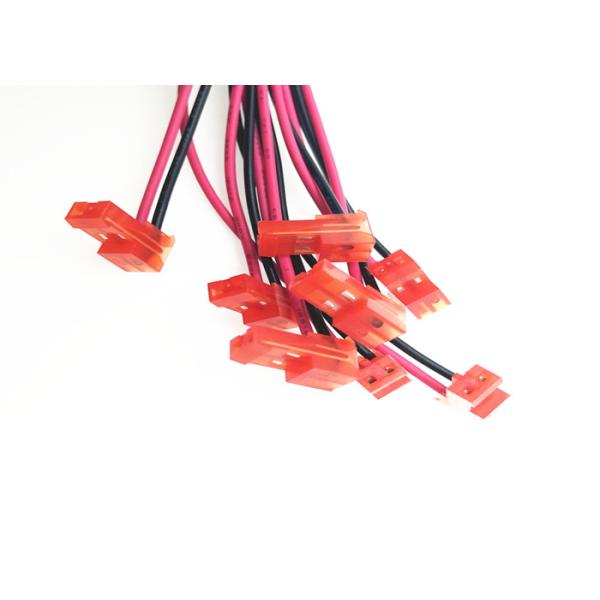 30V Electronic Custom Wire Harness 2.54mm Pitch Red Connector With 3mm Strip Cable