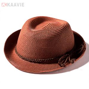 China 58cm Lightweight Unisex Raffia Straw Bucket Hat For Summer Outdoor wholesale