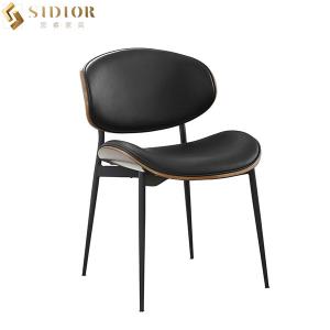 China Restaurant Modern Fabric Upholstered Dining Chairs H54.5cm Luxury Metal Legs wholesale