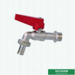 Red Aluminum Straight Handle Customized Brand Middle Weight Brass Ball Bibcock