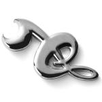 Silver Plating Zinc Alloy Metal Bottle Opener 73*40mm Music Notes Design