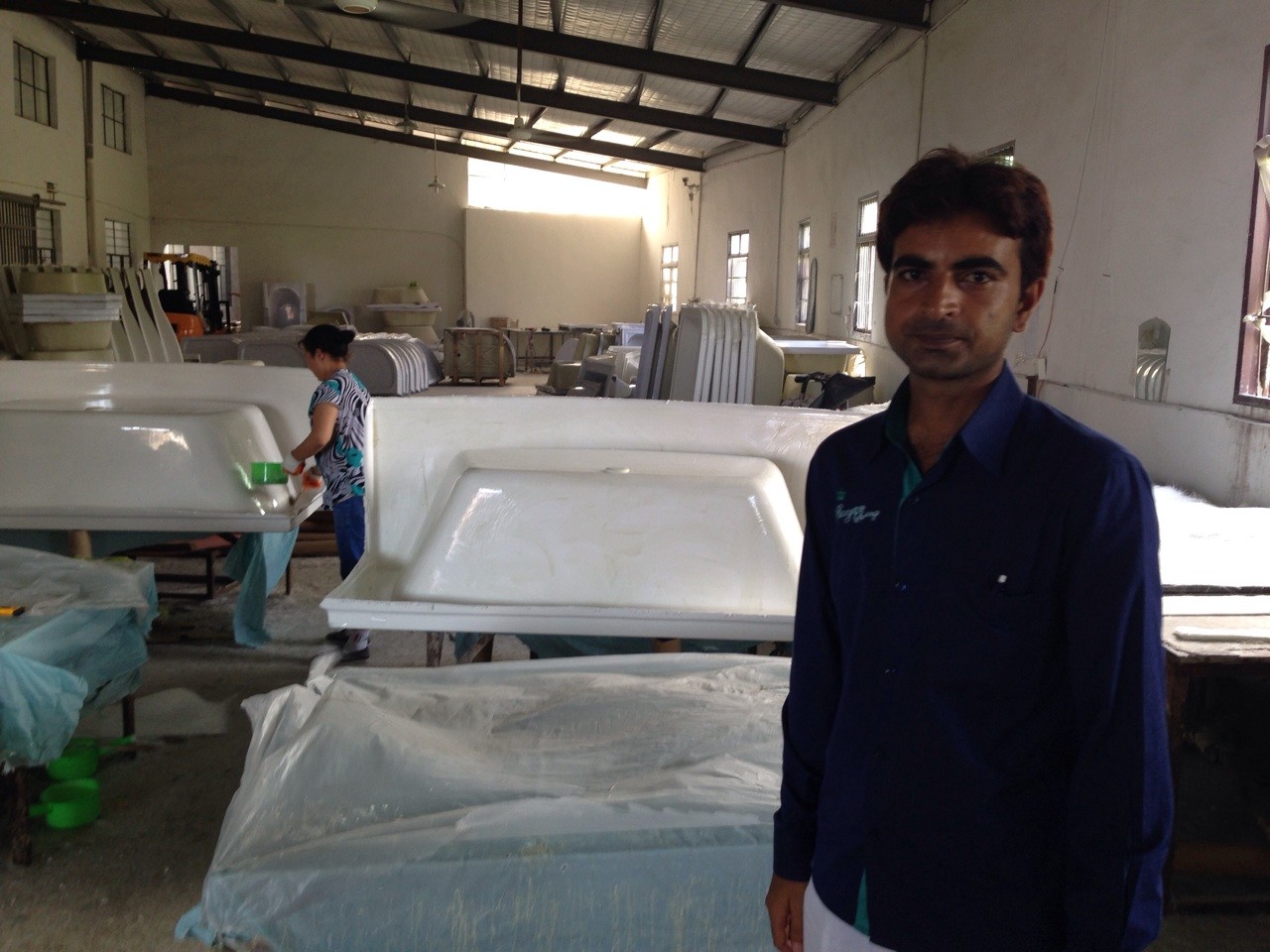 acrylic bathtub making skills training--customer from India