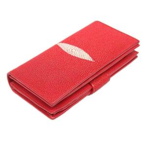 China Authentic Real Stingray Skin Women's Long Red Wallet Lady Card Holders Genuine Leather Female Large Phone Clutch Purse wholesale