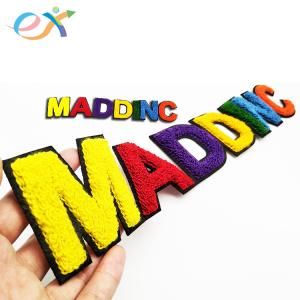 China Double Layer Towel Custom Chenille Embroidery 12 Inch Sports Logo Letters wholesale