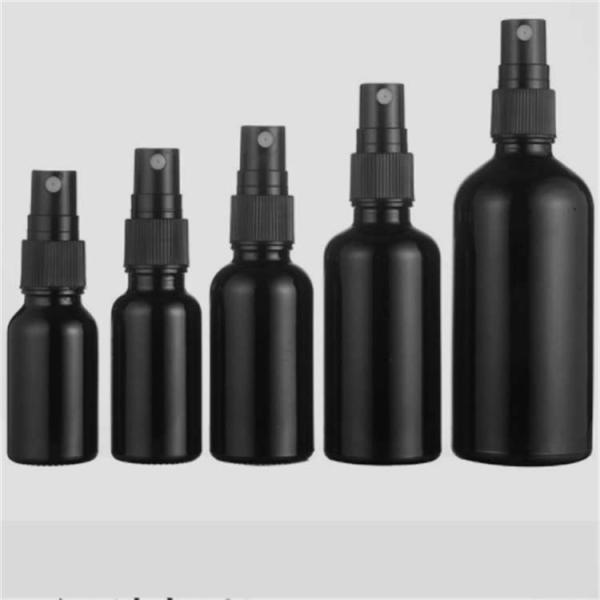 Thickened CE Glass Bottles With Sprayer , Leakproof 4 Oz Black Glass Spray