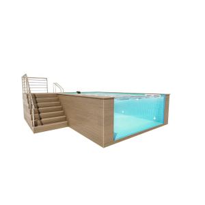 China High Light Transmission Outdoor Prefabricated Fiberglass Container Swimming Pool wholesale