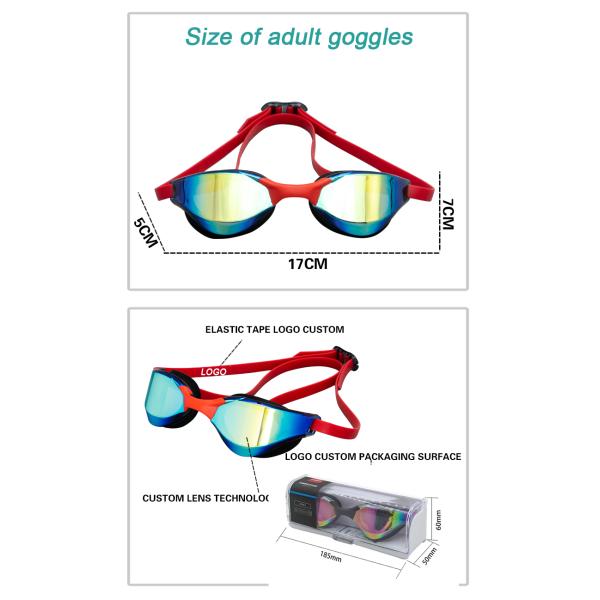 Polarized Swimming Goggles Customized Racing Swimming Goggles 17*5*7cm
