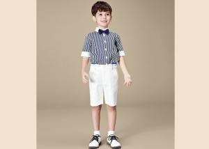 China Striped Short Sleeve Bow Tie Kids