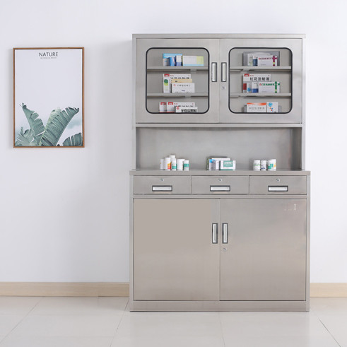 Exam Room 3 Drawers Medicine Display Cabinet , Lockable Medical Storage