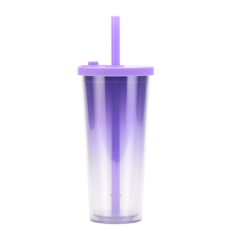 Acrylic Tumblers With Lids And Straws Skinny 16oz Double Wall