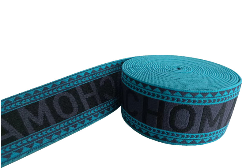 Women Jacquard Nylon Elastic Webbing 3.8cm Width For Bags , Garment