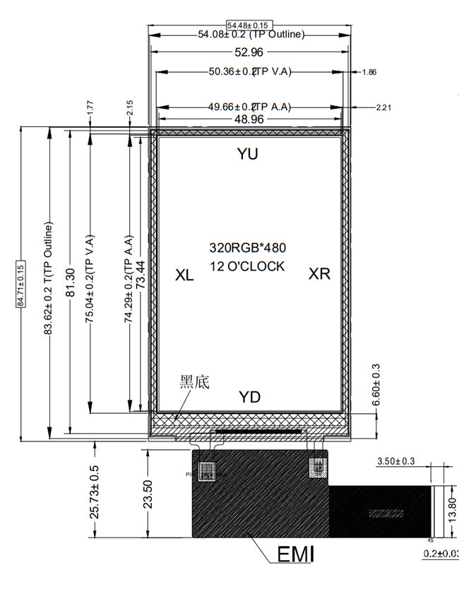 3.5" Inch LCD Module 320x480 HVGA with ILI9488 IC and RGB/MCU interface TFT LCD Module