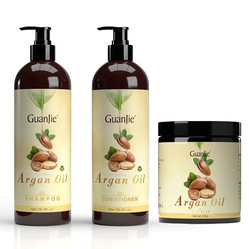 Cream Formula Organic Argan Oil Hair Care Shampoo and Conditioner Set for Female Hair