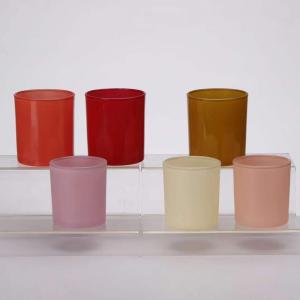China Electroplating Cylinder Votive Glass Jar Candle Holders For Wedding Decorative wholesale