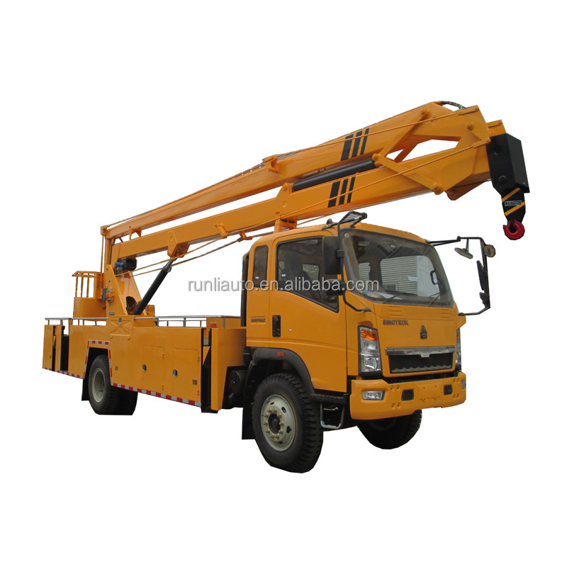 4x2 High Altitude Operation Truck Sinotruk Howo Lifting Platform Truck With Air Conditioner